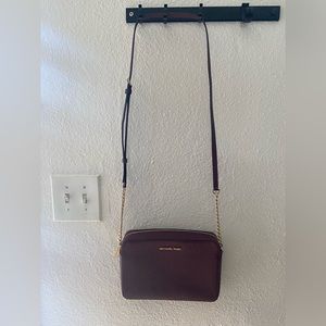 Michael kors burgundy camera crossbody bag